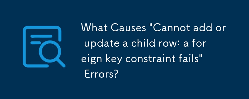 What Causes 'Cannot add or update a child row: a foreign key constraint fails' Errors?