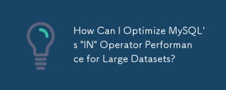 How Can I Optimize MySQL's 'IN' Operator Performance for Large Datasets?