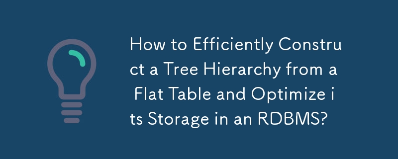 Bagaimana untuk Membina Hierarki Pokok dengan Cekap daripada Meja Rata dan Mengoptimumkan Penyimpanannya dalam RDBMS?