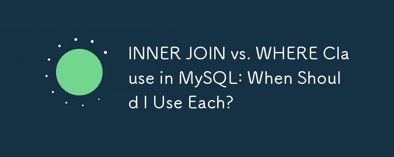 Inner Join vs. Where Clause in MySQL: Bilakah saya harus menggunakan masing -masing?