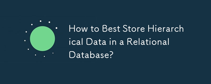 How to Best Store Hierarchical Data in a Relational Database?