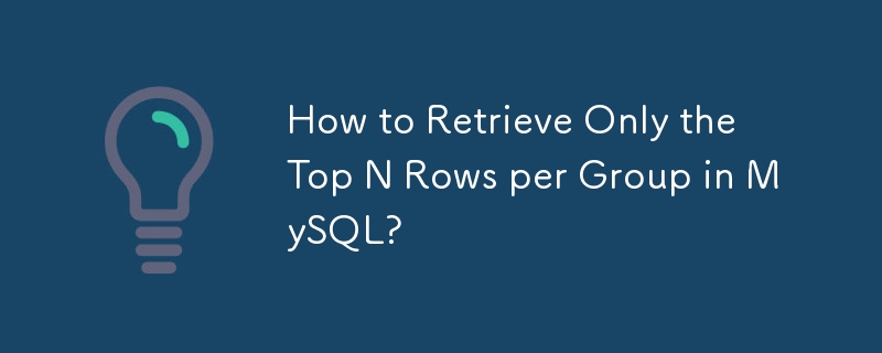 How to Retrieve Only the Top N Rows per Group in MySQL?