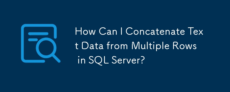SQL Server에서 여러 행의 텍스트 데이터를 어떻게 연결할 수 있습니까?