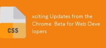 來自Chrome Beta的XCTITING更新用於Web開發人員