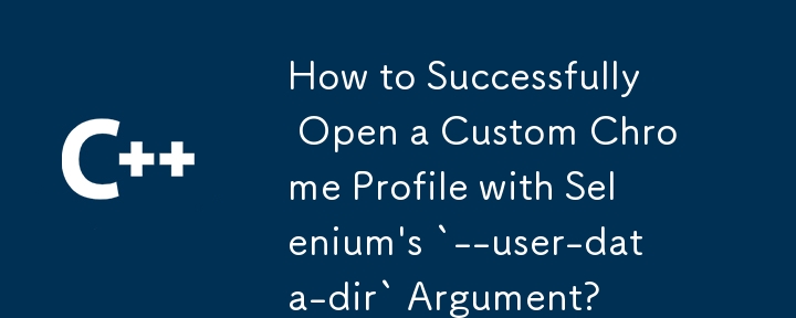 如何使用Selenium的'  - 用戶data-dir”參數成功打開自定義的Chrome配置文件？
