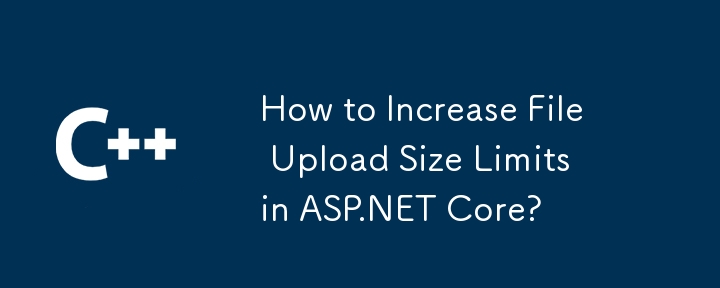 ASP.NET Core에서 파일 업로드 크기 제한을 늘리는 방법은 무엇입니까?