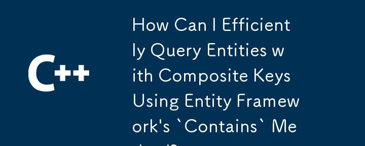 How Can I Efficiently Query Entities with Composite Keys Using Entity Framework's `Contains` Method?