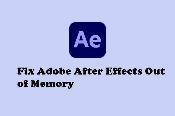 3 Korrekturen für Adobe After Effects aus dem Speicher unter Windows