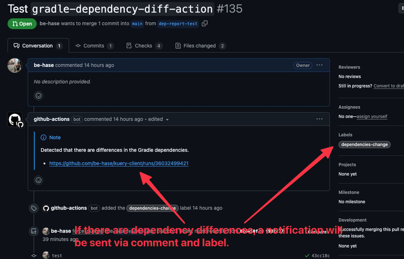 Menggambarkan perbezaan ketergantungan gradle! Memperkenalkan 'Gradle-Dependency-Dift-Action'