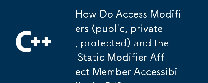 How Do Access Modifiers (public, private, protected) and the Static Modifier Affect Member Accessibility in C#?