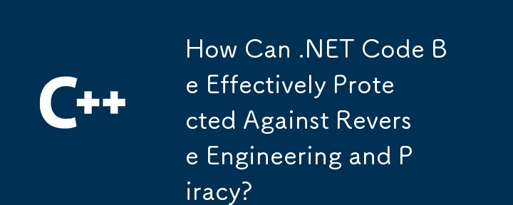 .NETコードは、リバースエンジニアリングと著作権侵害に対してどのように効果的に保護できますか？