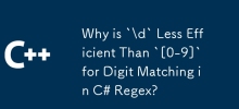 Why is `\d` Less Efficient Than `[0-9]` for Digit Matching in C# Regex?