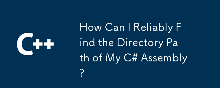 C＃アセンブリのディレクトリパスを確実に見つけるにはどうすればよいですか？