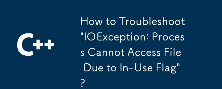 How to Troubleshoot 'IOException: Process Cannot Access File Due to In-Use Flag'?