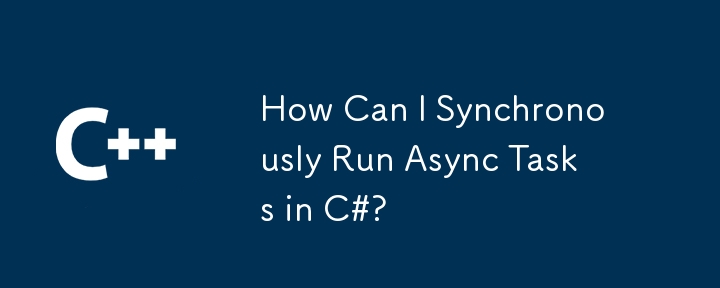 Wie kann ich synchron asynchronen Aufgaben in C#ausführen?