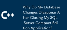 關閉我的SQL Server Compact Edition應用程序後，為什麼我的數據庫更改消失了？