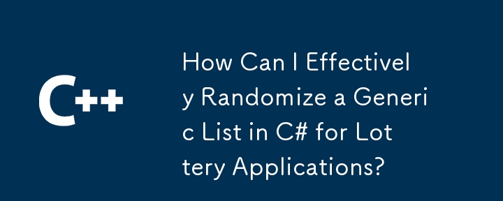Bagaimanakah saya dapat mengamalkan senarai generik secara berkesan dalam C# untuk aplikasi loteri?