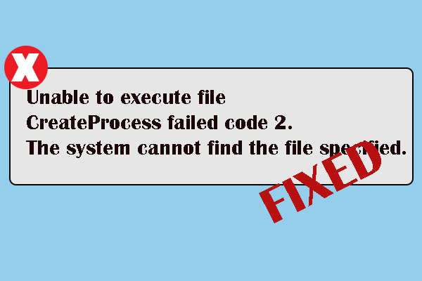 Datei createprozess kann fehlgeschlagener Code 2 ausführen: Nützliche Korrekturen