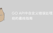 GO API中自定义错误处理系统的最终指南