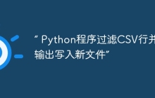 “ Python程序过滤CSV行并将输出写入新文件”