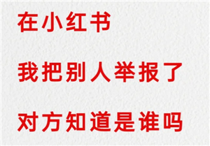 小红书举报别人看得见你举报吗 小红书举报进度在哪看