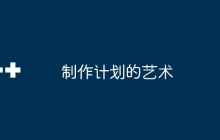 制作计划的艺术