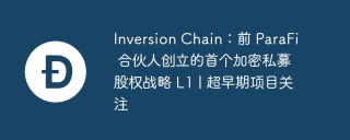 Inversion Chain：前 ParaFi 合伙人创立的首个加密私募股权战略 L1 | 超早期项目关注