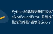 Python加载数据集时出现“FileNotFoundError: 系统找不到指定的路径”错误怎么办？