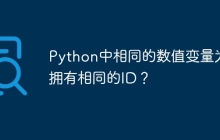 Python中相同的数值变量为何拥有相同的ID？