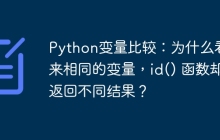 Python变量比较：为什么看起来相同的变量，id() 函数却返回不同结果？