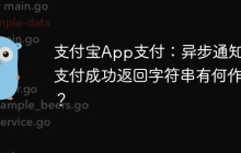 支付宝App支付：异步通知和支付成功返回字符串有何作用？