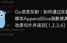 Go语言反射：如何通过反射修改AppendSlice函数使其修改原切片并返回[1,2,3,4]？