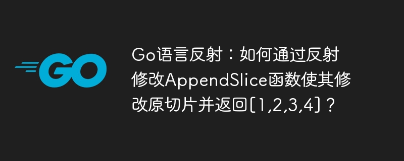 go语言反射：如何通过反射修改appendslice函数使其修改原切片并返回[1,2,3,4]？