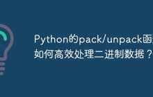 Python的pack/unpack函数：如何高效处理二进制数据？