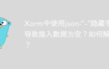 Xorm中使用json:"-”隐藏字段导致插入数据为空？如何解决？