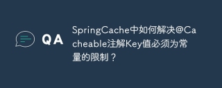 springcache中如何解决@cacheable注解key值必须为常量的限制?