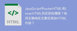 JavaScript中outerHTML和innerHTML的区别在哪里？如何正确地在元素后添加HTML内容？