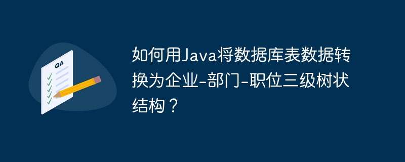 如何用java将数据库表数据转换为企业-部门-职位三级树状结构？