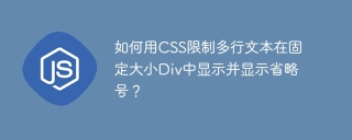 如何用css限制多行文本在固定大小div中显示并显示省略号?
