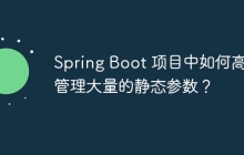 Spring Boot 项目中如何高效管理大量的静态参数？