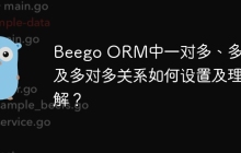 Beego ORM中一对多、多对一及多对多关系如何设置及理解？