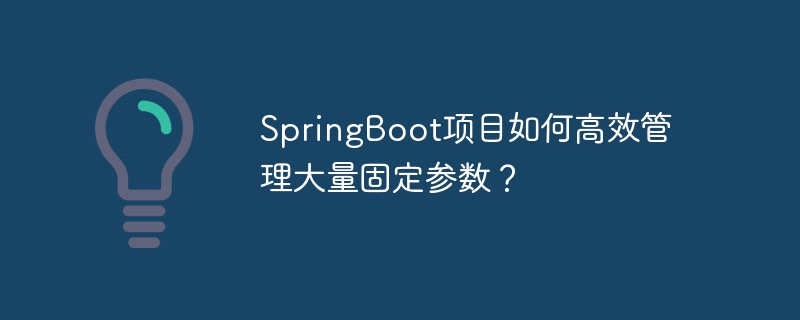 springboot项目如何高效管理大量固定参数？