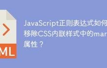 JavaScript正则表达式如何移除CSS内联样式中的margin属性?