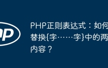 PHP正则表达式:如何替换{字……字}中的两项内容?