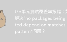 Go单元测试覆盖率报错：如何解决“no packages being tested depend on matches for pattern”问题？