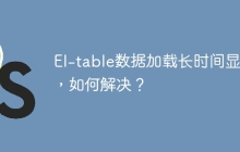 El-table数据加载长时间显示，如何解决？