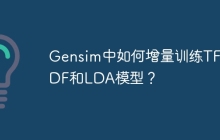 Gensim中如何增量训练TF-IDF和LDA模型?