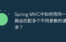 Spring MVC中如何用同一个路由匹配多个不同参数的请求？