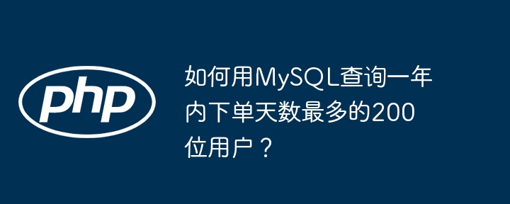 如何用mysql查询一年内下单天数最多的200位用户？