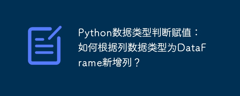python数据类型判断赋值：如何根据列数据类型为dataframe新增列？